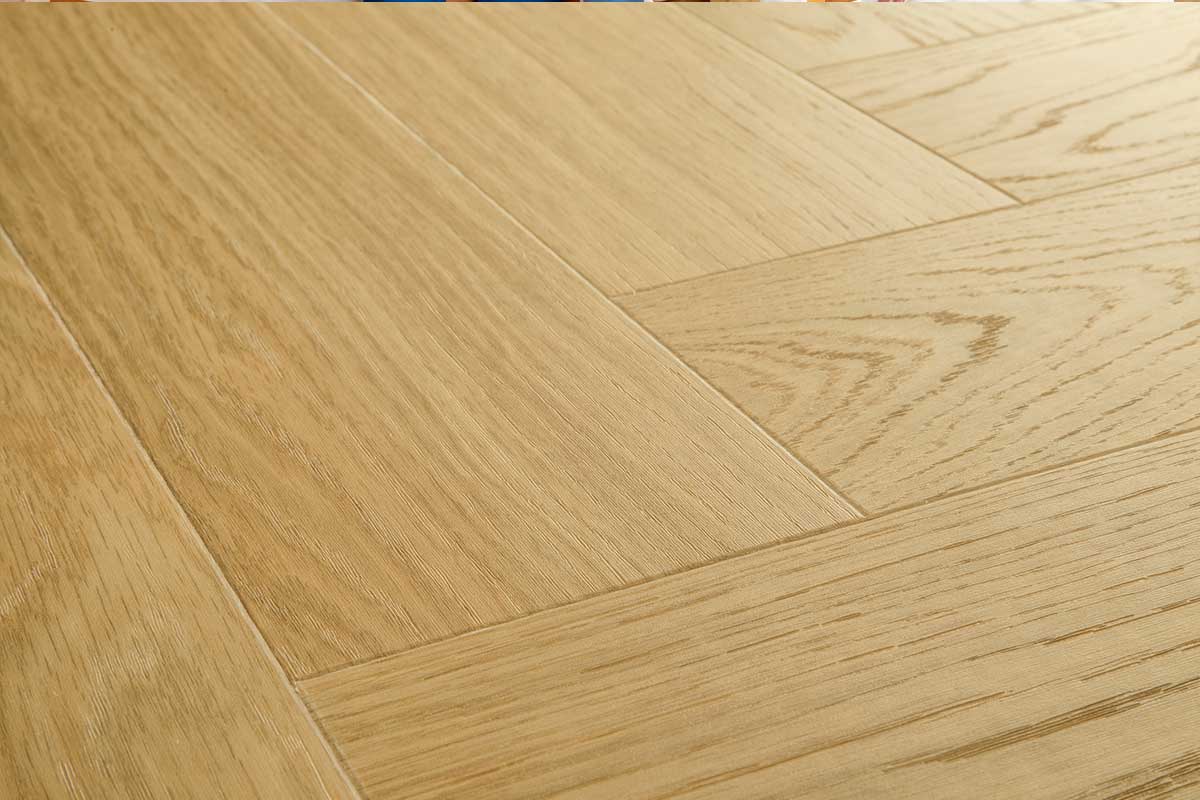Quick-Step Ciro Pure Oak Honey Herringbone Click Vinyl Built-in Underlay