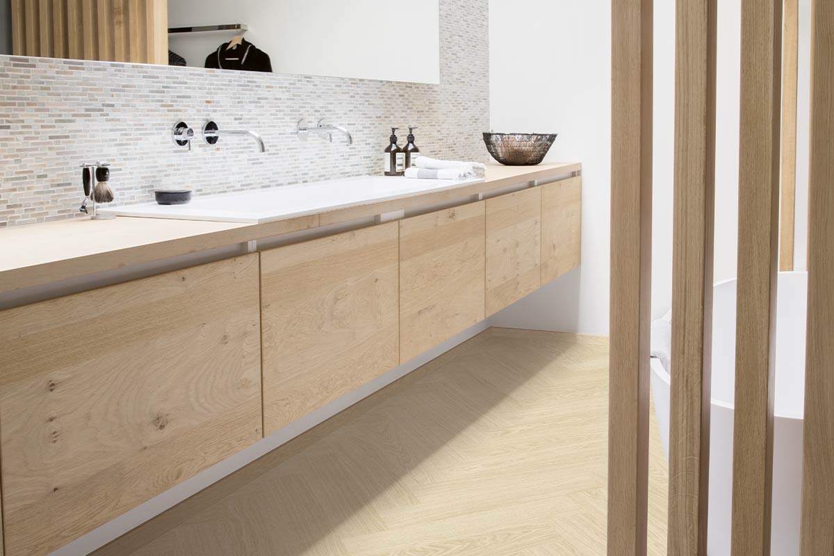 Quick-Step Ciro Pure Oak Polar Herringbone Click Vinyl Built-in Underlay