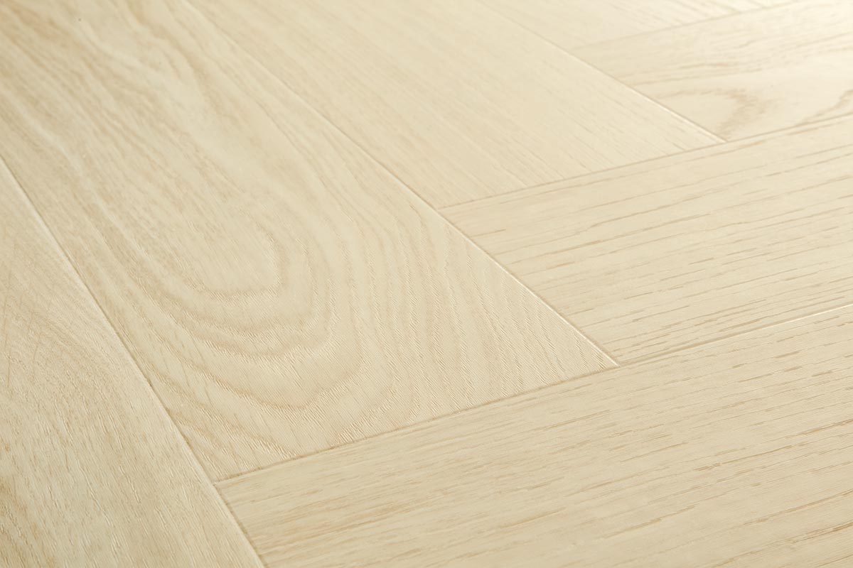Quick-Step Ciro Pure Oak Polar Herringbone Click Vinyl Built-in Underlay