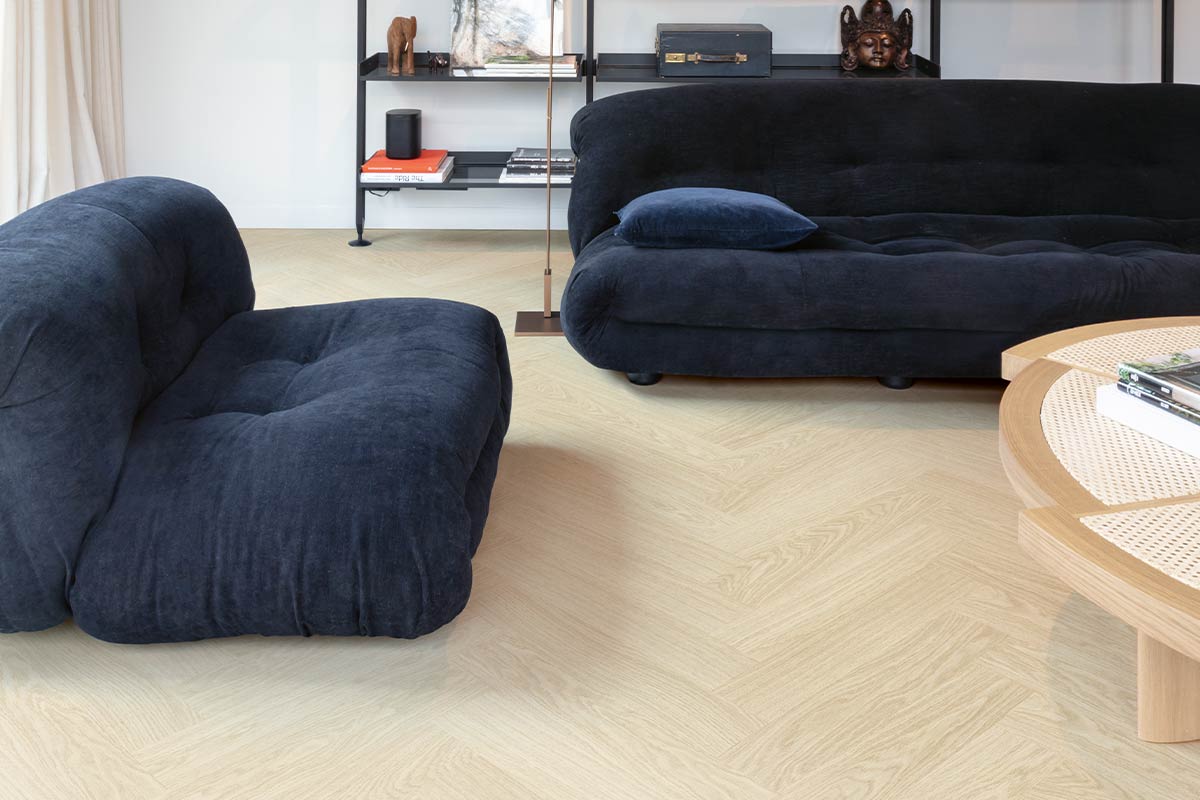 Quick-Step Ciro Pure Oak Polar Herringbone Click Vinyl Built-in Underlay