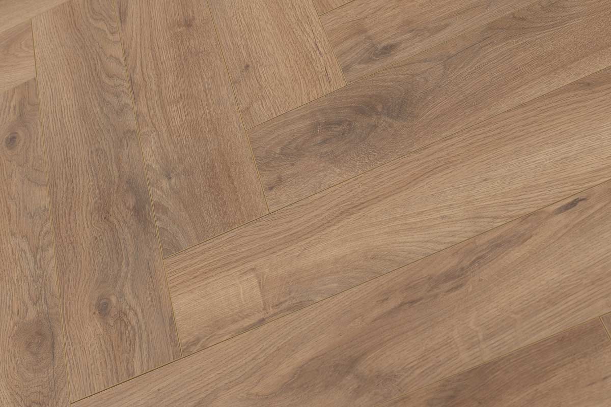 Series Woods 8mm Herringbone Laminate Flooring Golden Oak 8HB5947