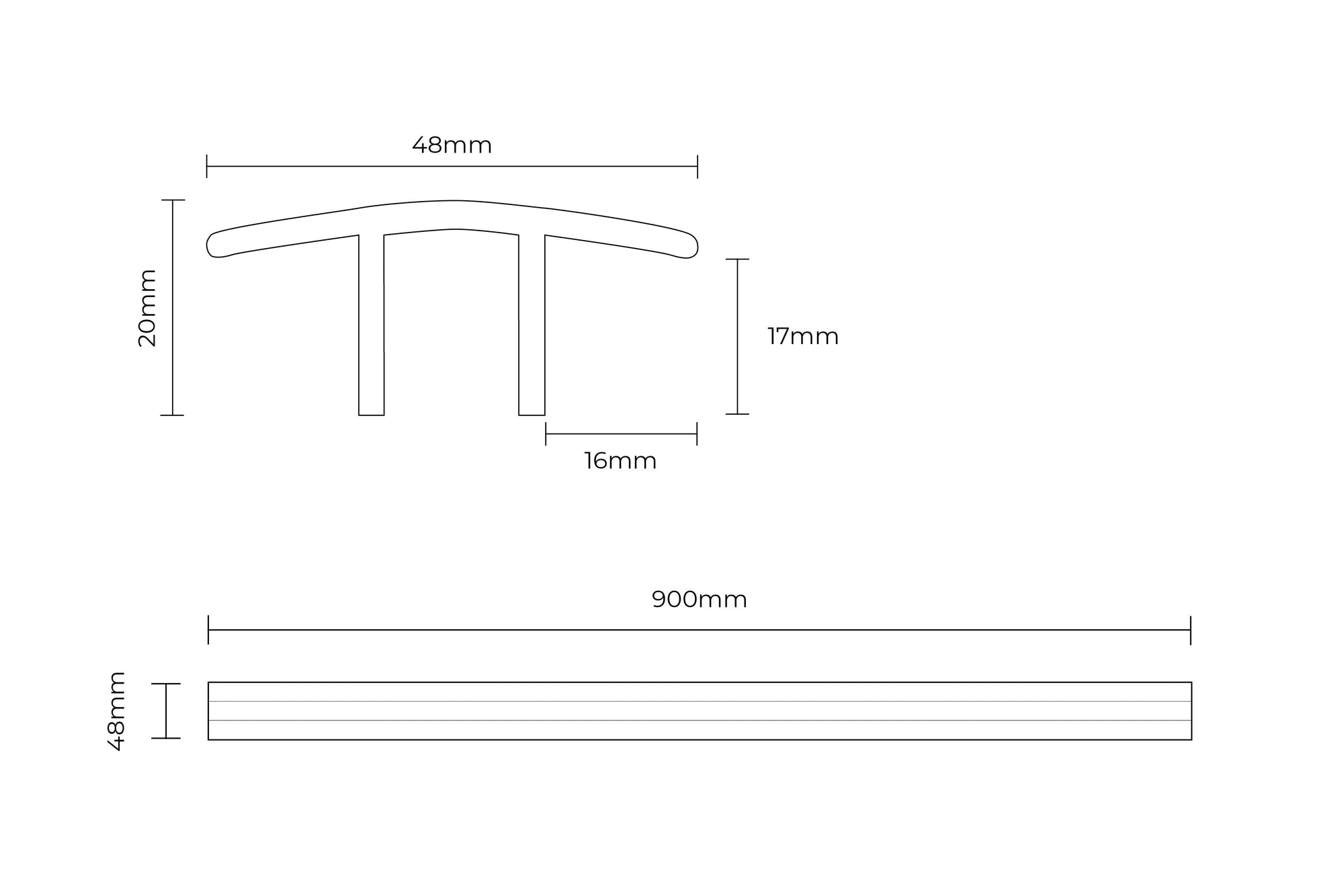 Series Laminate Door Profile 0.9m Light Oak