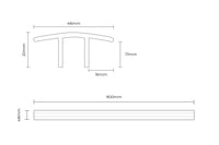 Series Laminate Door Profile 0.9m White Oak