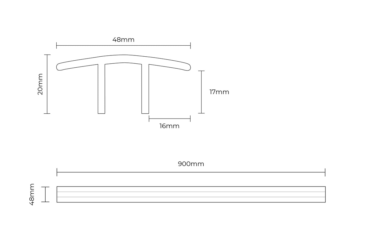 Series Laminate Door Profile 0.9m Stone Grey