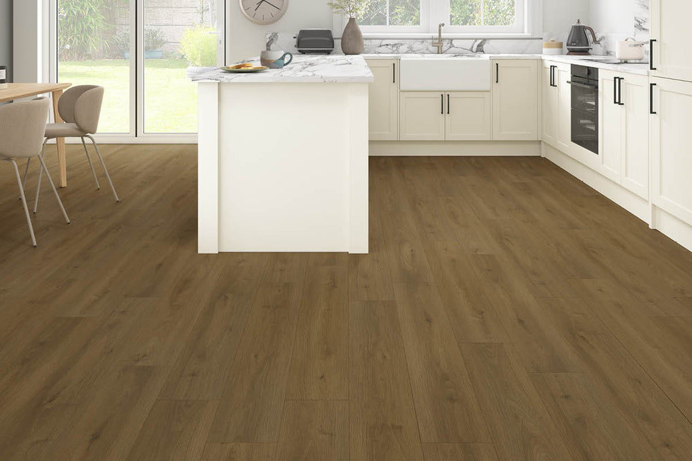 Series Woods 8mm Acoustic Laminate Rustic Natural Oak Built-in Underlay