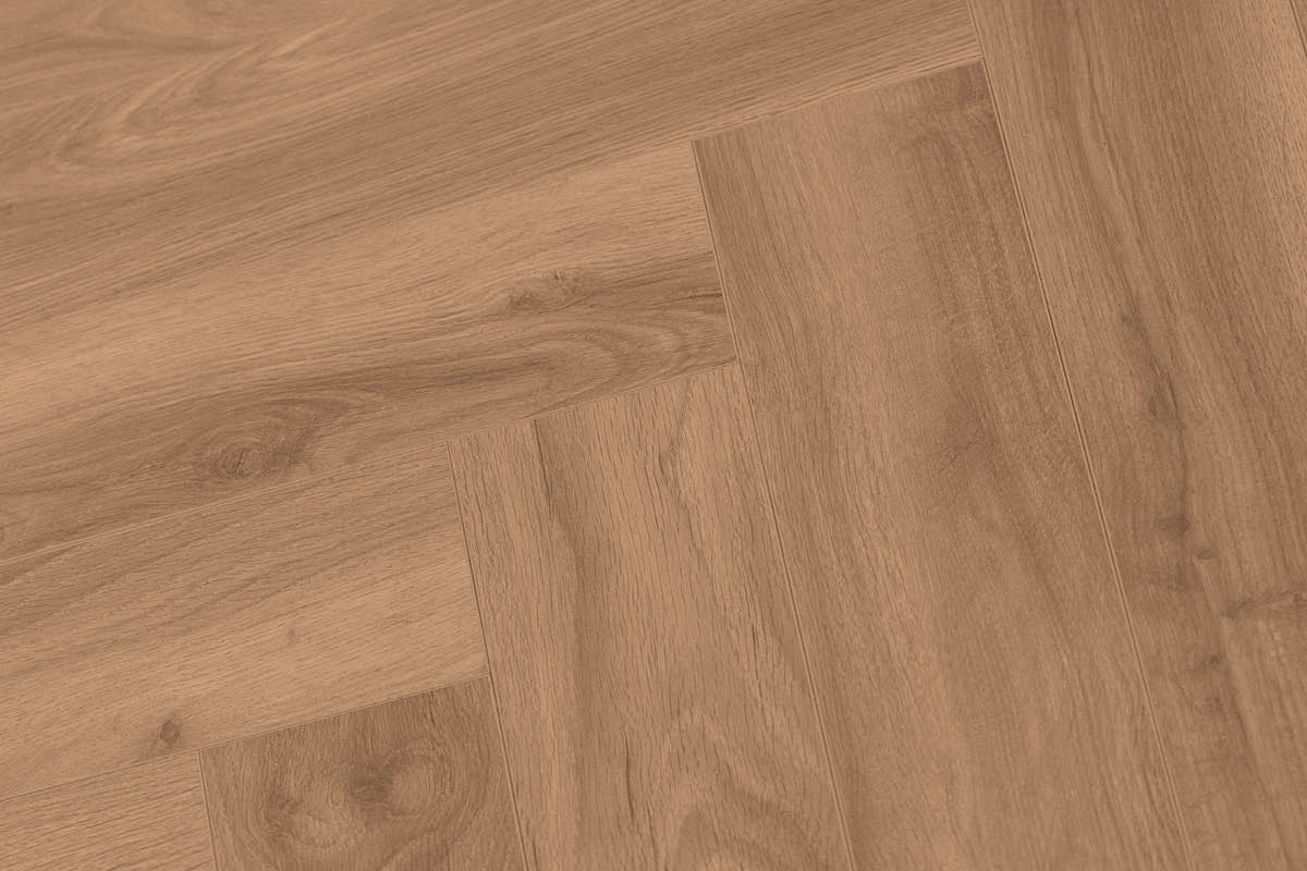 Series Woods 8mm Herringbone Laminate Flooring Warm Honey Oak
