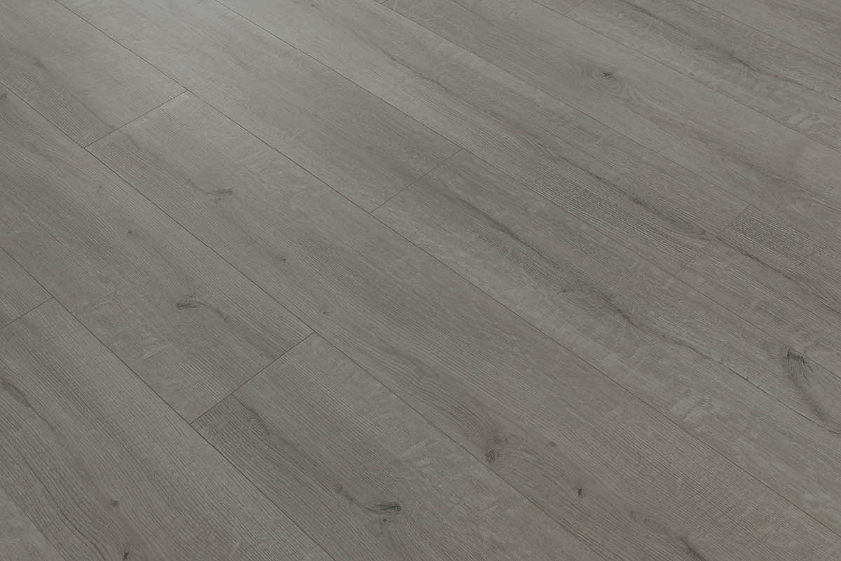 Series Woods 7mm Acoustic Laminate Glacier Grey Oak Built-in Underlay