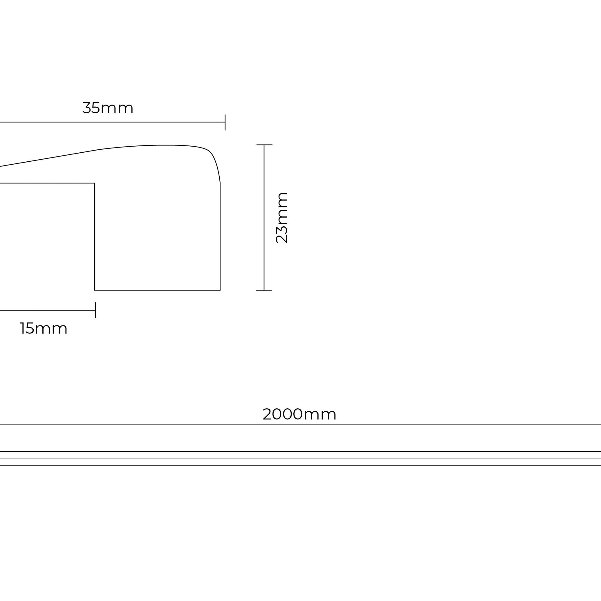 Solid Hardwood End Profile 2m Espresso Natural Oak