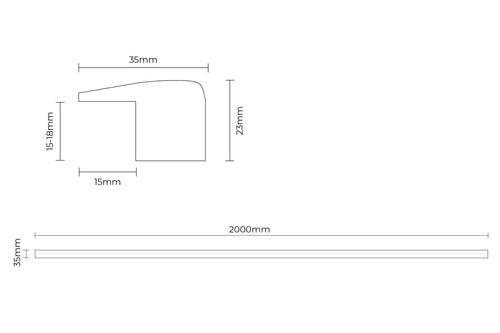 Solid Hardwood End Profile 2m Espresso Natural Oak