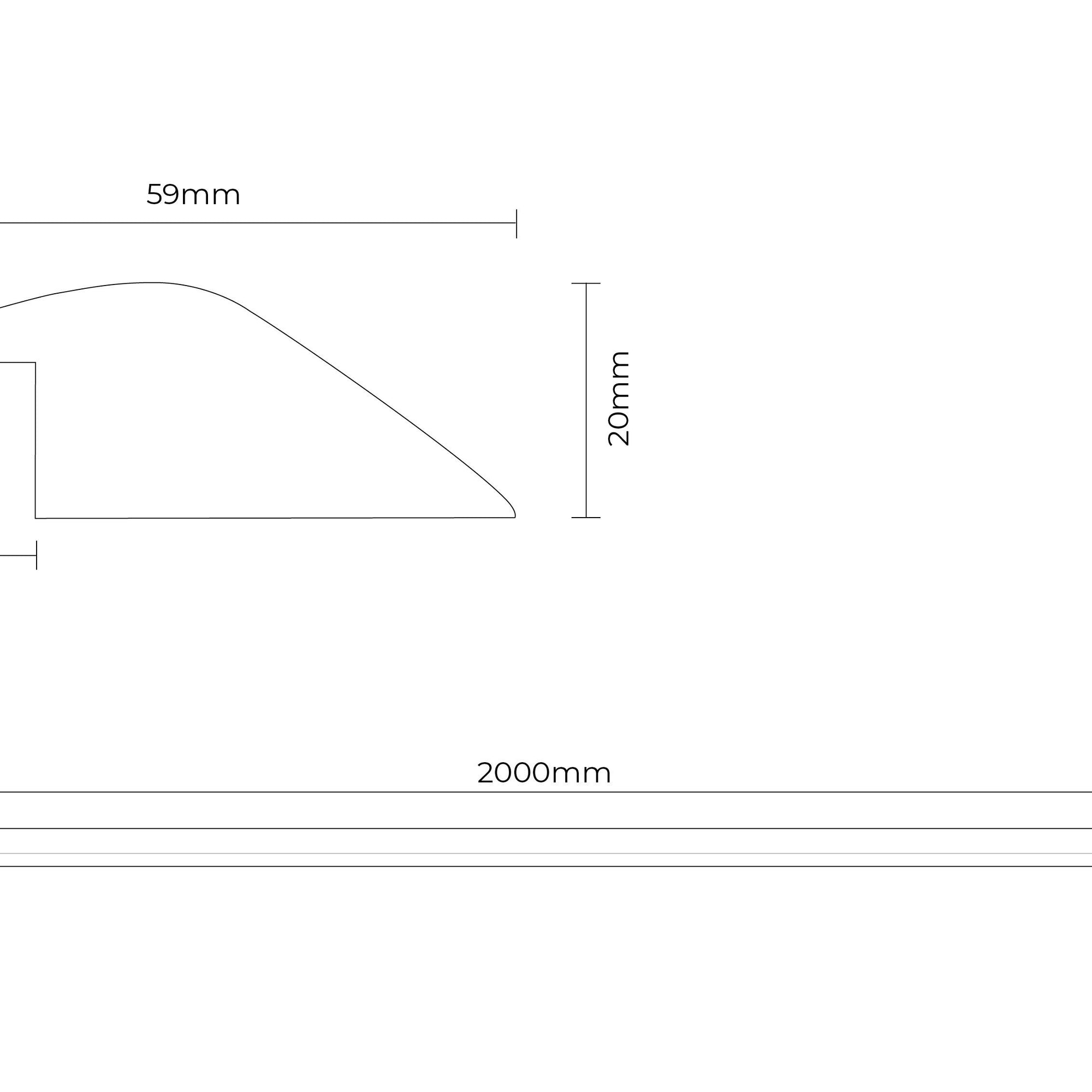 Solid Hardwood Ramp Profile 2m Espresso Natural Oak