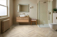 Spectra Luxury Acoustic Rigid Core Click Vinyl Flooring Almond Oak Herringbone Built-In Underlay
