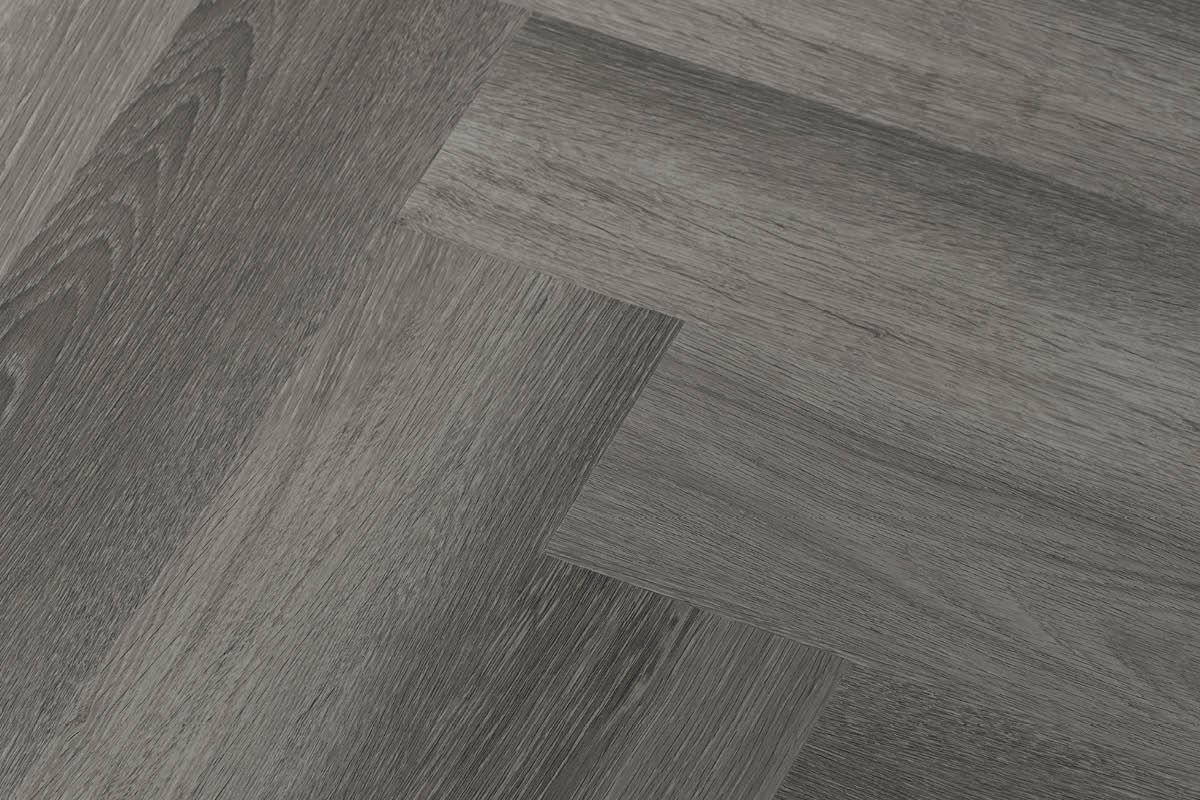 Spectra Luxury Rigid Core Click Vinyl Pewter Grey Herringbone Built-in Underlay
