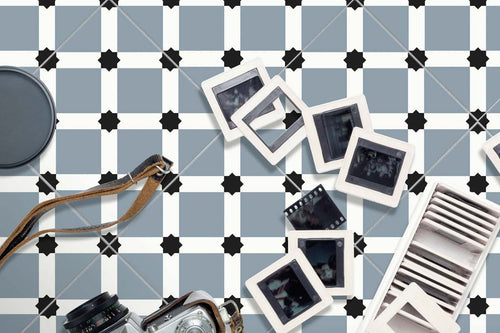Chiara Patterned Blue Ornamental Matt Porcelain Tile
