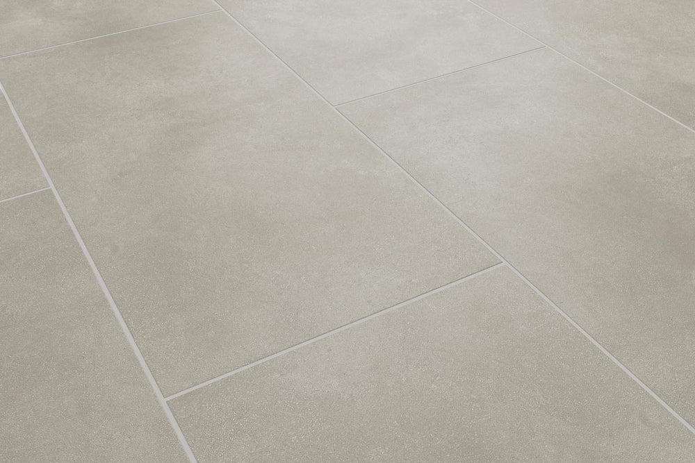 Audacity Rigid Core Pre-Grout Click Vinyl Stone Grey Tile Built-in Underlay