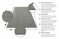 Audacity Rigid Core Pre-Grout Click Vinyl Iron Grey Tile Built-in Underlay
