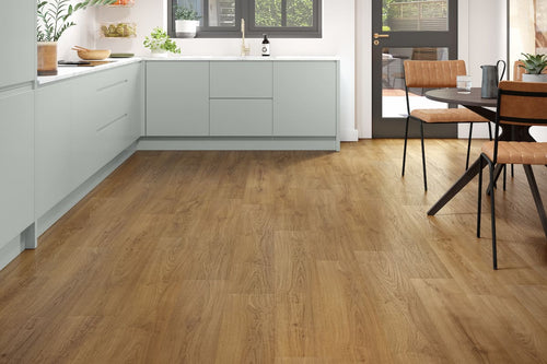 Spectra Luxury Acoustic Rigid Core Click Vinyl Roasted Peanut Oak Plank Built-in Underlay