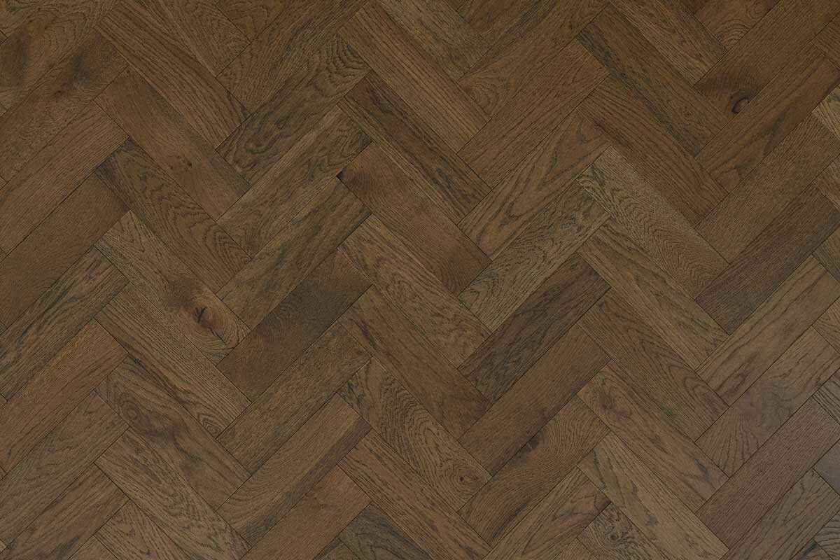 Home Choice Engineered Rustic Oak Herringbone 10mm x 90mm Affogato Brushed UV Lacquered ENG-NTHB-10-3622