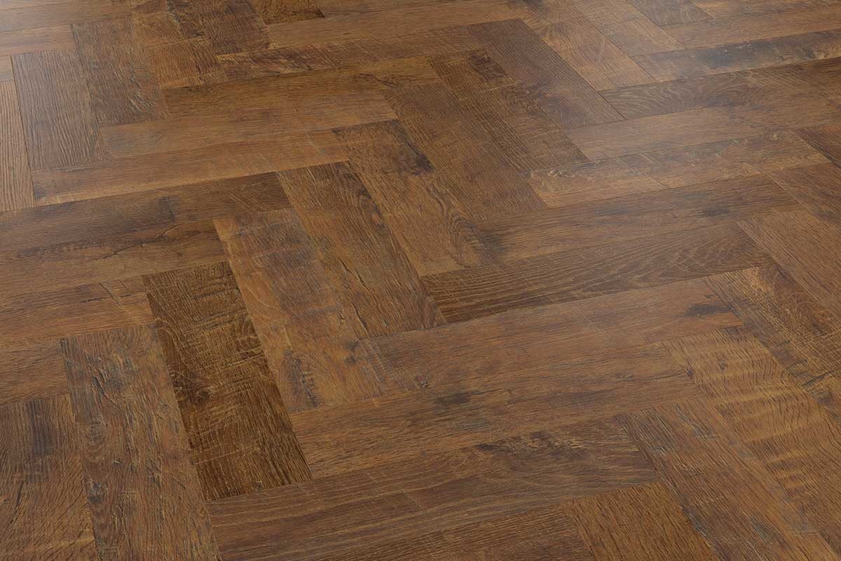 Karndean Van Gogh Antique French Oak Gluedown Herringbone LVT