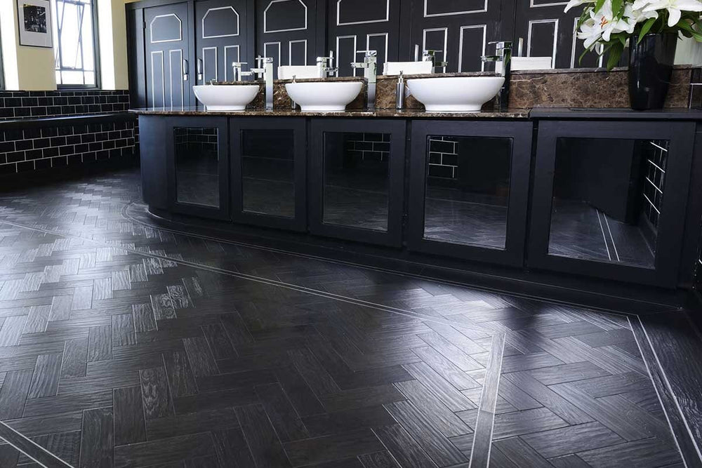 Karndean Art Select Midnight Oak Gluedown Herringbone LVT AP03