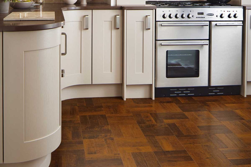 Karndean Art Select Spanish Cherry Gluedown Herringbone LVT AP05