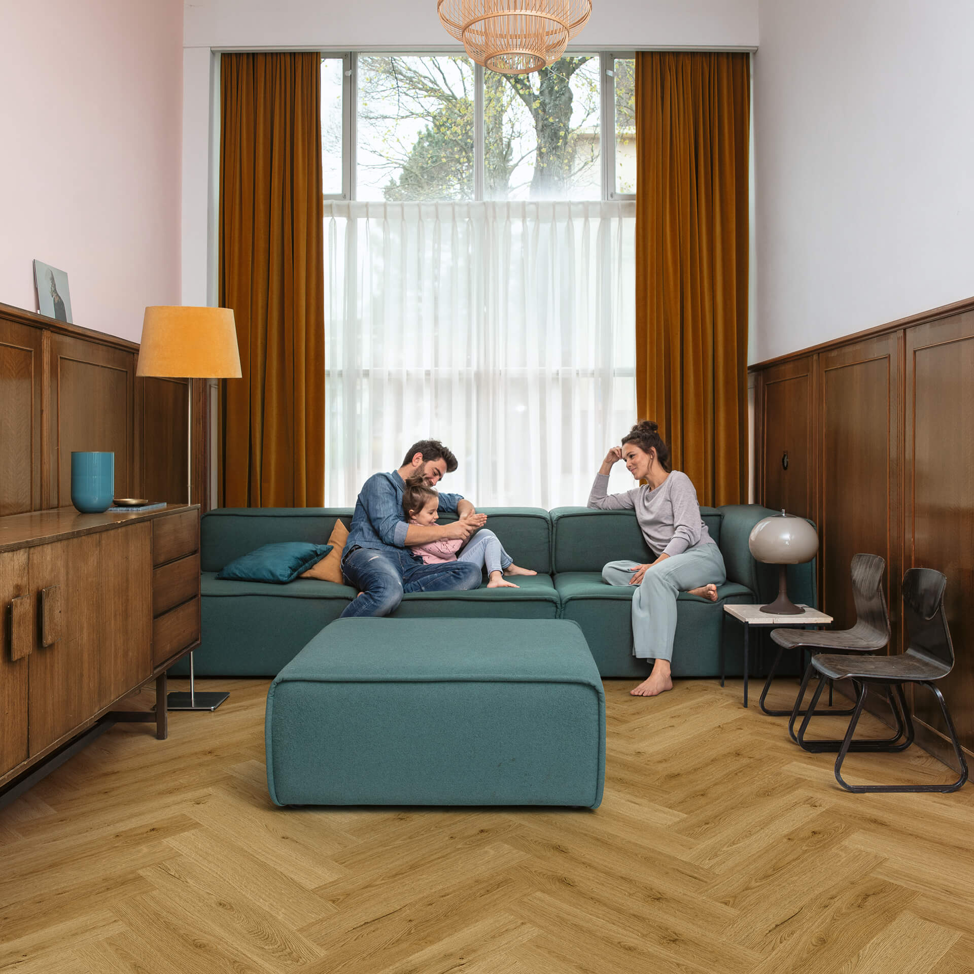 Quick-Step Ciro Botanic Smoked Oak Herringbone Click Vinyl Built-in Underlay