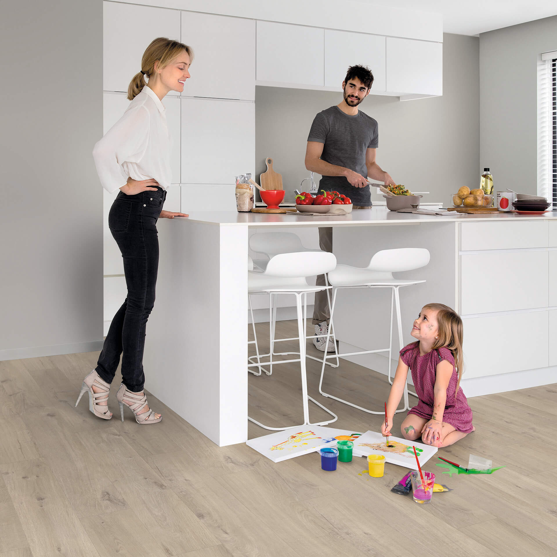 Quick-Step Bloom Cotton Oak Beige Click Vinyl Built-in Underlay