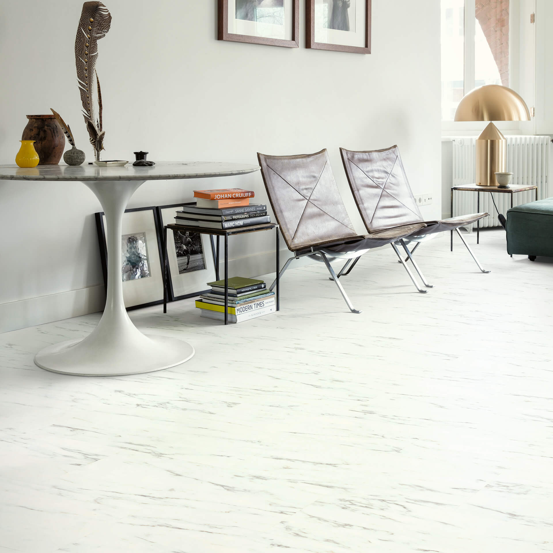 Quick-Step Oro Marble Carrara White Click Luxury Vinyl Tile Built-in Underlay