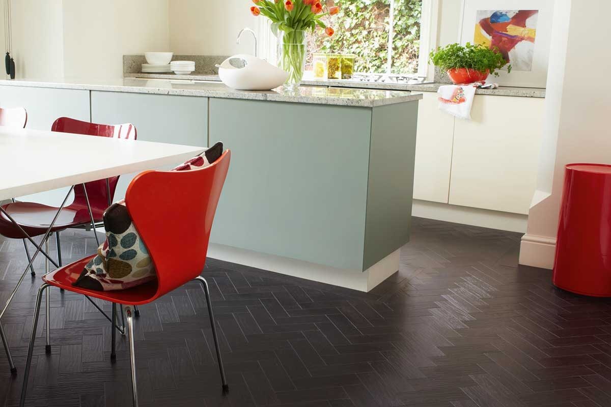Karndean Art Select Midnight Oak Gluedown Herringbone LVT