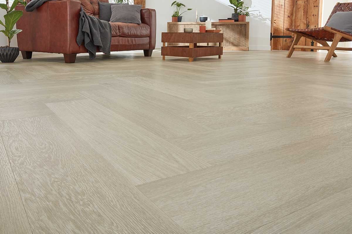 Karndean Van Gogh Grey Brushed Oak Gluedown Herringbone LVT