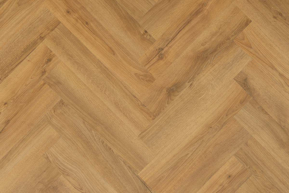 Spectra Luxury Acoustic Rigid Core Click Vinyl Flooring Roasted Peanut Oak Herringbone Built-In Underlay