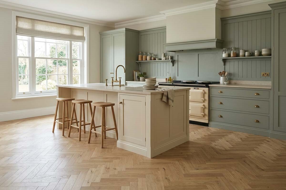 Home Choice Engineered Rustic Oak Herringbone 10mm x 90mm Brushed Invisible Oiled ENG-NTHB-10-3620