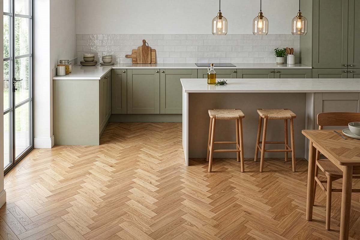 Home Choice Engineered Rustic Oak Herringbone 10mm x 90mm Natural UV Lacquered ENG-NTHB-10-3621