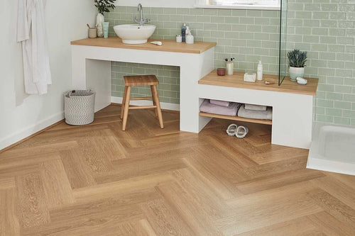 Karndean Van Gogh Warm Brushed Oak Rigid Core Herringbone LVT