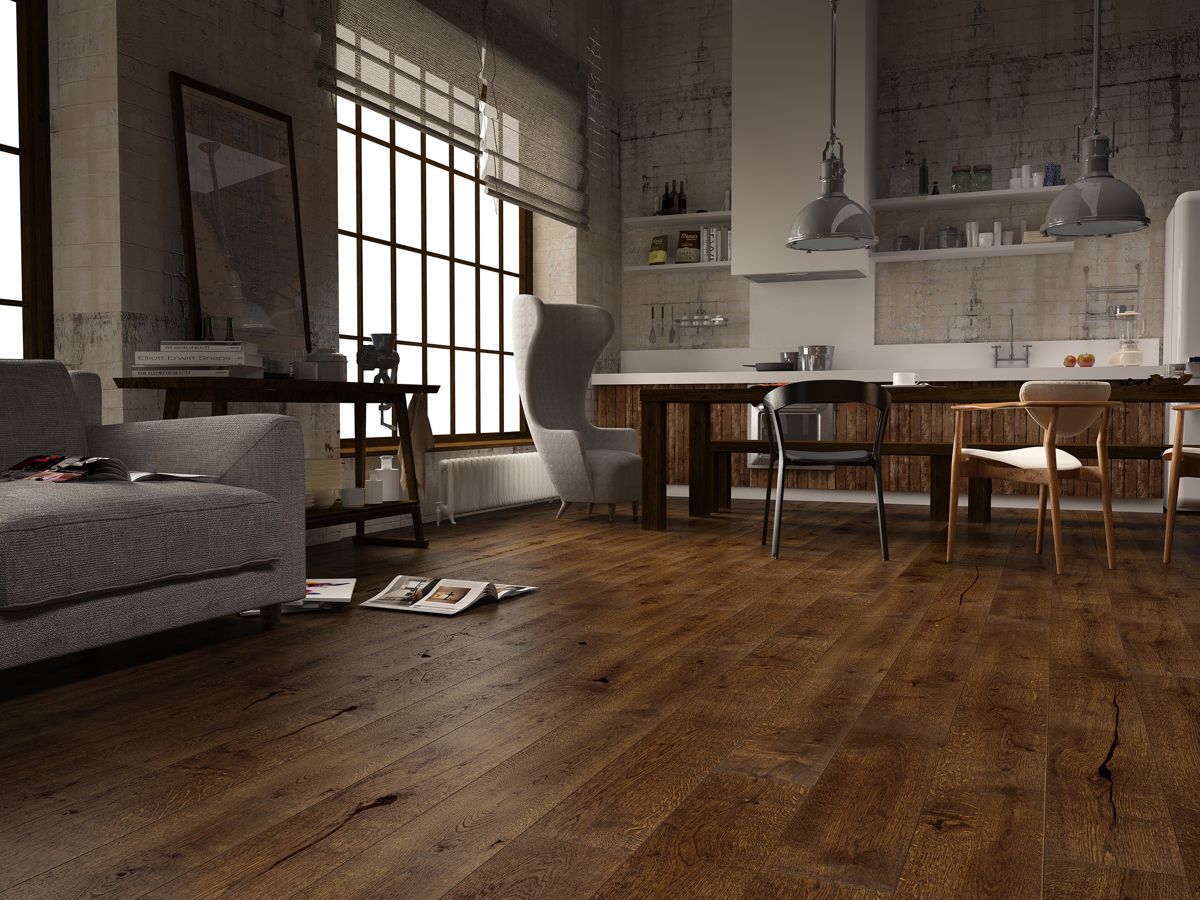Home Choice 14mm x 180mm Newbridge Oak Smoked Engineered Wood Matt Lacquer