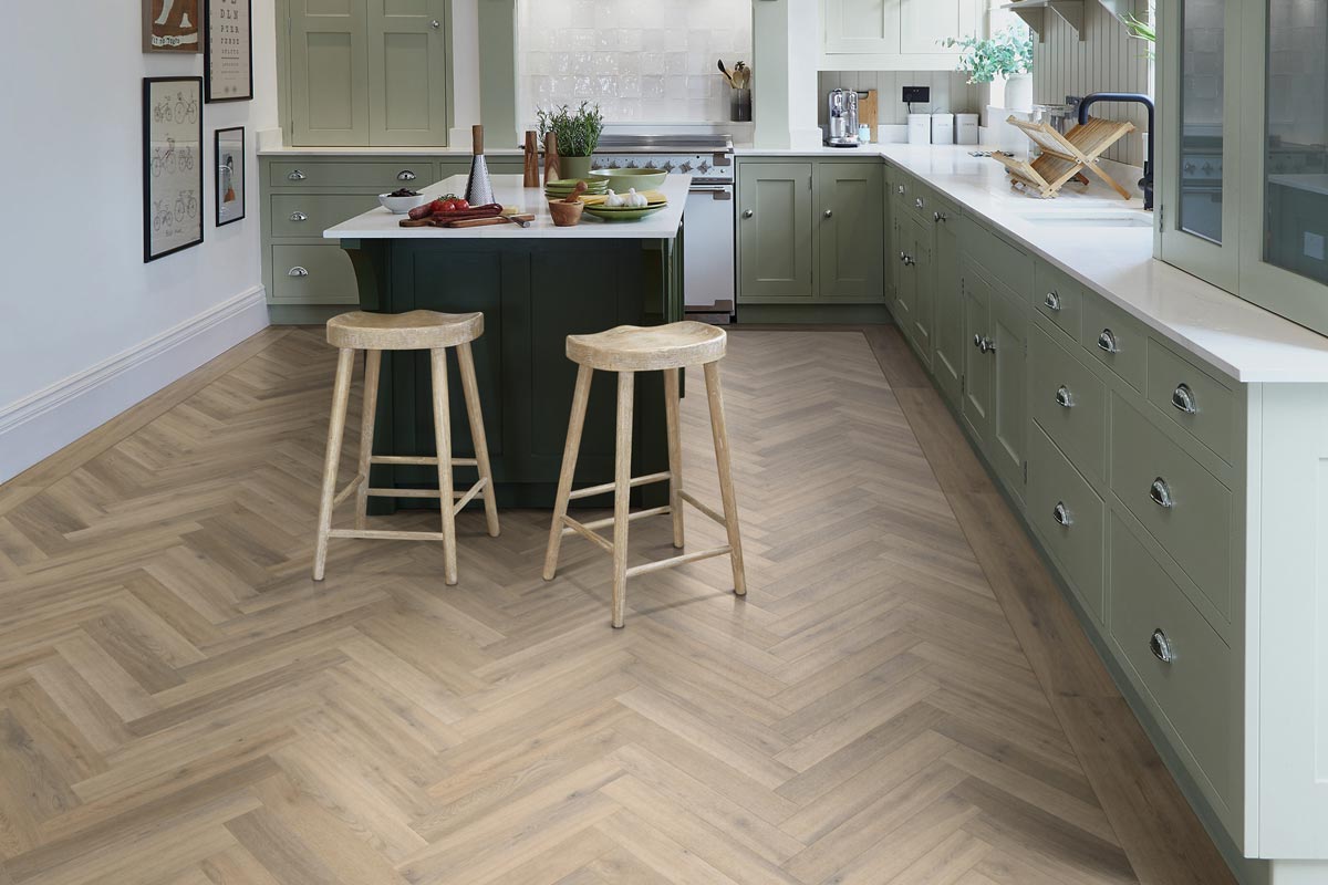 Polyflor Camaro Naked Blond Oak Gluedown Herringbone LVT
