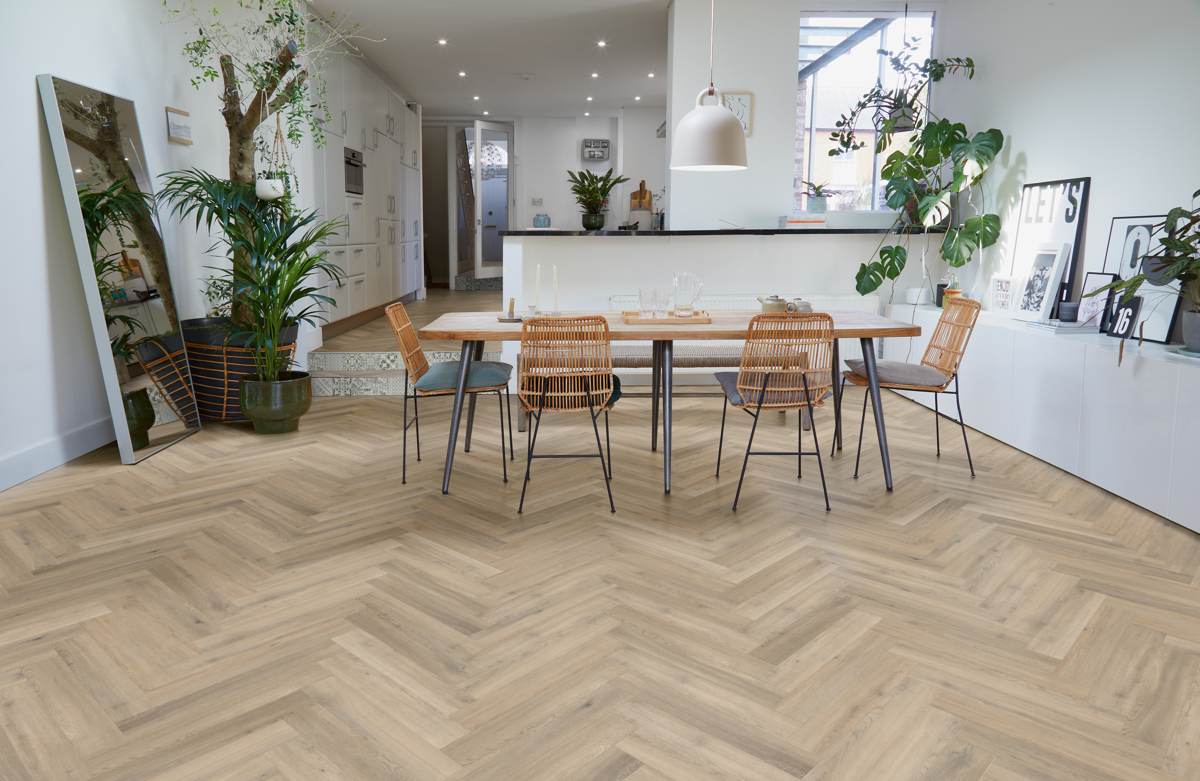 Polyflor Camaro RigidCore Naked Blond Oak Herringbone LVT