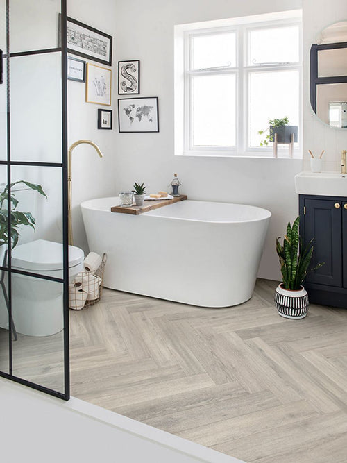 Polyflor Camaro RigidCore Westchester Oak Herringbone LVT