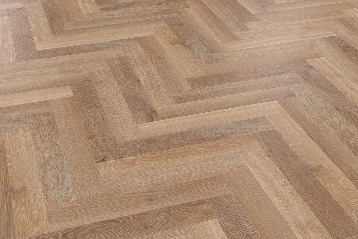 Karndean Knight Tile Pale Limed Oak Gluedown Herringbone