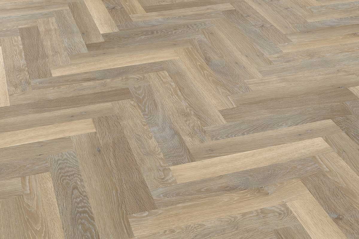 Karndean Knight Tile Lime Washed Oak Gluedown Herringbone
