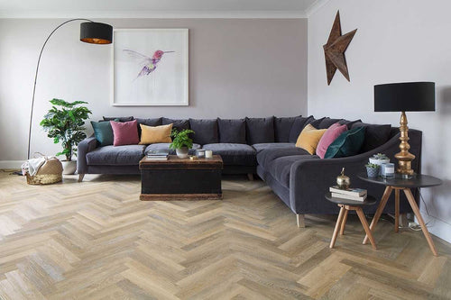 Karndean Knight Tile Lime Washed Oak Gluedown Herringbone